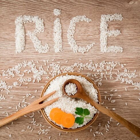 أرز أبيض صناعي من Luckforest، 150 جرام من الأرز المزيف النابض بالحياة للمنزل، خزانة طاولة المطبخ، متجر سوق عرض الطعام، نموذج الدعائم in Kuwait