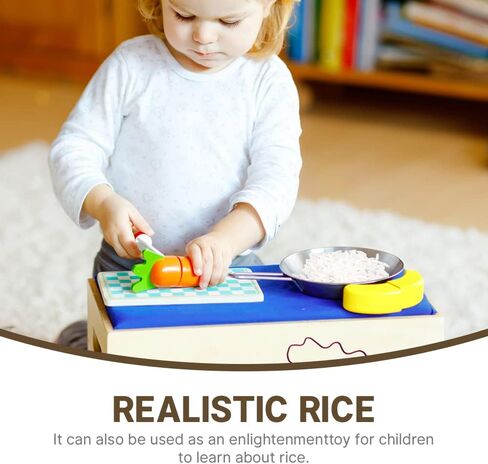 أرز أبيض صناعي من Luckforest، 150 جرام من الأرز المزيف النابض بالحياة للمنزل، خزانة طاولة المطبخ، متجر سوق عرض الطعام، نموذج الدعائم in Kuwait