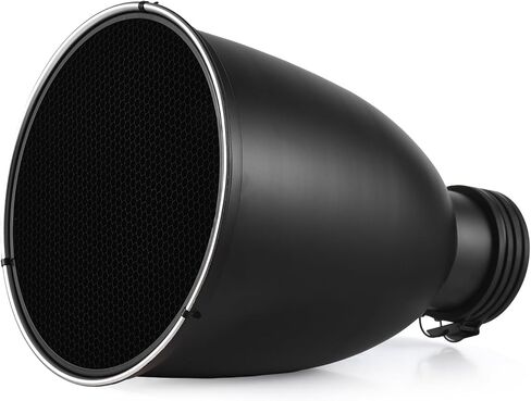 طبق تجميل Andoer مقاس 11.6 بوصة مع طبق ناشر عاكس للضوء من Profoto Mount Tele-Zoom مع شبكة قرص العسل 60 درجة وجوارب ناشرة لـ Profoto Mount Studio Strobe Flash Light Speedlite in Kuwait