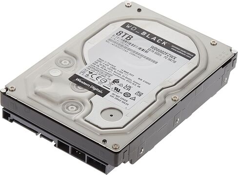 محرك الأقراص الصلبة الداخلي للألعاب Western Digital_BLACK سعة 8 تيرابايت - 7200 دورة في الدقيقة، SATA 6 جيجابايت/ثانية، ذاكرة تخزين مؤقت 128 ميجابايت، 3.5 بوصة - Western Digital8002FZWX (متجدد) in Kuwait