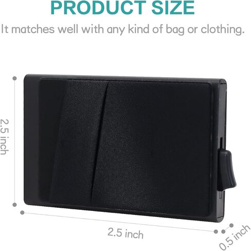 الحد الأدنى المنبثقة المحفظة | حامل بطاقات رفيع لبطاقات الائتمان للأعمال مع جيب للنقود RFID من الجلد المصنوع من الألومنيوم المعدني للبطاقات والملاحظات والعملات المعدنية (أسود)... in Kuwait