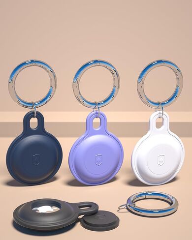 4 Pack Airtag Holder, Apple Air tag case Waterproof with Keychain Key Ring Clip, Air Tag Keychain Suitable for Apple Tags，Shockproof Air Tag GPS Tracker Cover for Dog Cat Collar, Luggage, Key in Kuwait