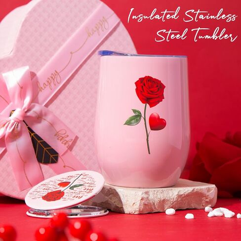 Gift for Women Birthday Gifts for Wife Girlfriend Lover,Unique Ideas Rose Love Gift Basket Box Thinking of You I Love You Romantic Gifts Set for Friends Female Sister Wedding & Engagement Gift (Pink) in Saudi Arabia