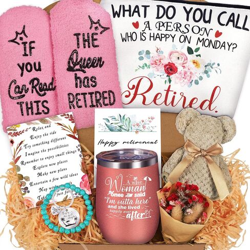 80UncleKimby Retirement Gifts for Women 2024 - Female Retired Gift for Teacher Coworker Nurse Includes Tumbler,Bracelet,Towel,Picture Frame,Keychain,Socks,Card in Saudi Arabia