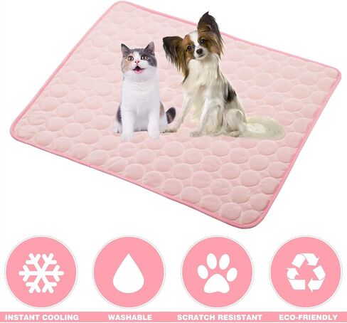 Dog Cooling Mats Pet Cooling Mats Dog Sleeping Mats Dog Cooling Pads Dog Bed Mats Cat Bed Mats Cats Cooling Pad Cool Self Cooling Mat Pet Summer Cooling Mat Sleeping Pad(28x22''/70x55cm, Pink) in Saudi Arabia