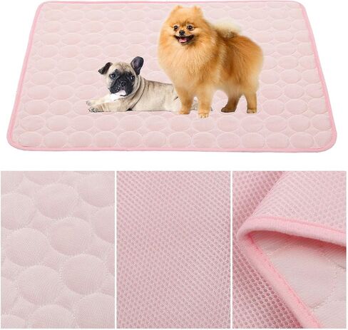 Dog Cooling Mats Pet Cooling Mats Dog Sleeping Mats Dog Cooling Pads Dog Bed Mats Cat Bed Mats Cats Cooling Pad Cool Self Cooling Mat Pet Summer Cooling Mat Sleeping Pad(28x22''/70x55cm, Pink) in Saudi Arabia