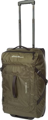 Eddie Bauer Traverse Rolling Duffel Bag-Made from Ripstop Polyester with Telescoping Handle, Black, 78L in Saudi Arabia