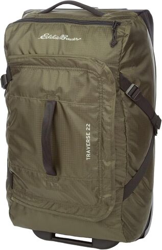Eddie Bauer Traverse Rolling Duffel Bag-Made from Ripstop Polyester with Telescoping Handle, Black, 78L in Saudi Arabia