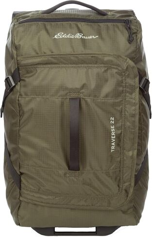 Eddie Bauer Traverse Rolling Duffel Bag-Made from Ripstop Polyester with Telescoping Handle, Black, 78L in Saudi Arabia