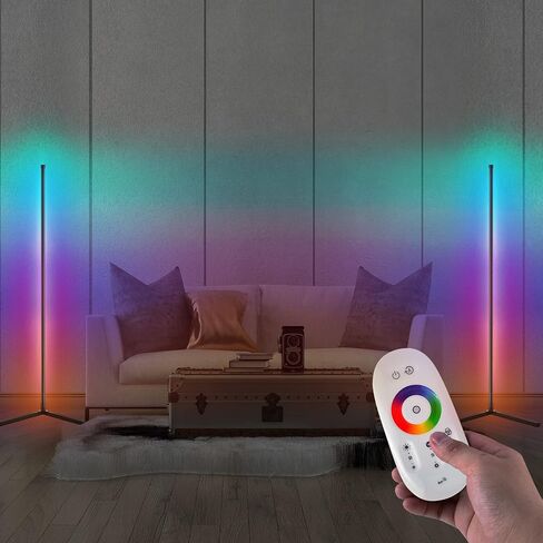 مصباح زاوية طويل القامة RGB - مصباح زاوية RGB قابل للضوء - مصباح زاوية LED متغير اللون - مصباح LED حديث لغرفة النوم أو غرفة المعيشة in Kuwait