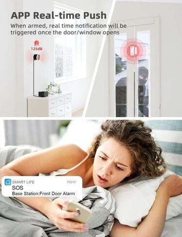 CPVAN Home Alarm System, Door Alarm System with Phone APP Alert, Door Window Sensor, Remote, Alarm Siren for Kids Elders Safety, Fit House Apartment, Compatible with Alexa, 2.4G/5G Wi-Fi 8PCS Kit in Saudi Arabia
