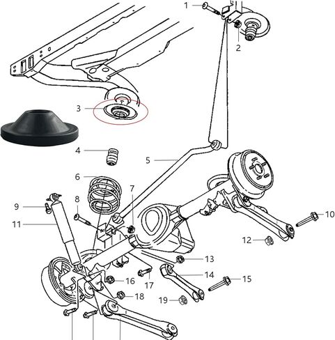 Yukauto Rear Coil Spring Insulators, Rear Upper Coil Spring Isolators Fit for 2007-2018 Jeep Wrangler JK JKU (1 pair) in Saudi Arabia