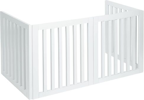 Portable Indoor Folding Gate, Foldable and Expandable Pet Dog Gate for Stairs & Walkways, Collapsible Indoor Baby Gate for Small & Large Spaces, Free-Standing Indoor Fence – White in Saudi Arabia