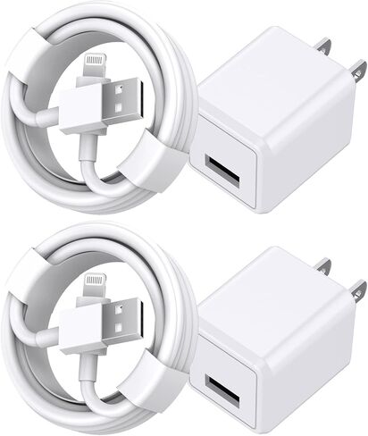 شاحن iPhone، {معتمد من MFi} شاحن iPhone إلى كابل USB للشحن السريع ومزامنة البيانات مع قابس سفر لشاحن الحائط USB متوافق مع iPhone 14/13/12/11/11 Pro/Xs/XR/X/8/8Plus والمزيد in Saudi Arabia