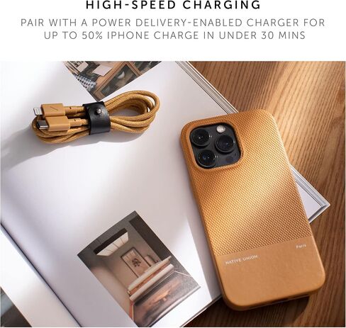 كابل حزام Native Union USB-C إلى Lightning - كابل شحن معزز فائق القوة بطول 4 أقدام مع حزام جلدي [معتمد من MFi] متوافق مع iPhone 14 وiPhone 13 والإصدارات السابقة (Zebra) in Kuwait