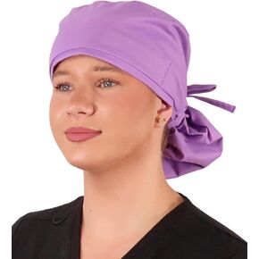 Sparkling EARTH Cotton Big Hair Ponytail Surgical Scrub Cap - Long Hair - Wear it in a Ponytail or Loose - Made in The USA! in Saudi Arabia