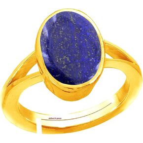 4.25 Ratti/3.45 Carat Gold Plated Lajward Panchdhatu Stone Lajwart Rashi Ratna Pathar Design Adjustable Ring for Men and Women, in Saudi Arabia