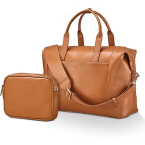 Joyway Leather Travel Bag for Men, Travel Duffel Bags for Women，Large Weekender Overnight Bag, Waterproof Carry On Bag Travel Tote Bag Gym Bag with Luggage Strap in Saudi Arabia