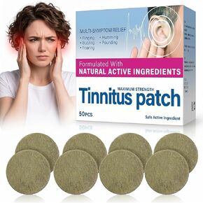 Tinnitus Relief for Ringing Ears, 50 PSC Tinnitus Relief Patch for Buzzing Roaring and Clicking, Ear Ringing Support with Mild Ingredients, Soothing Ear Health Patch for Women Men, Breathable Material in Saudi Arabia