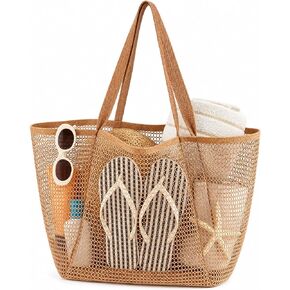 1 Large Mesh Beach Tote Bag for Women in Saudi Arabia