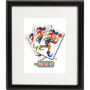 The Joker - Nikola Jokic Nuggets Illustration Matted, Quality Wood Framed and Signed in Kuwait