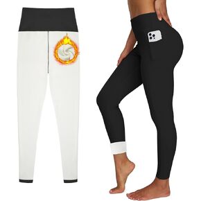 Women's Thick Fleece Lined Leggings High Waisted Tummy Control Thermal Warm Soft Yoga Pants for Cold Winter in Saudi Arabia