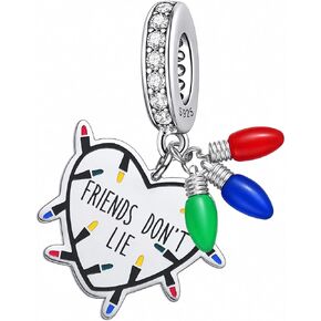 Sterling Silver Dangle Charm Fit for Pandora Charms Bracelet Friends Don’t Lie Stranger Merch Gifts for Women in Saudi Arabia