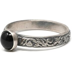 6mm Gemstone Sterling Silver Vine Pattern Ring in Saudi Arabia