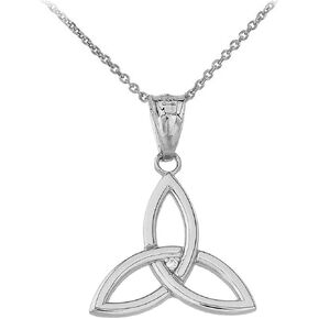 Certified 10k Gold Solitaire Diamond Celtic Trinity Knot Charm Pendant Necklace in Saudi Arabia