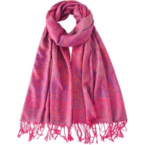 Pashmina Scarfs for Women-Ethnic Paisley Pashmina Shawls and Wraps Hijab Travel Scarf(Sy1-Hot Pink) in Kuwait