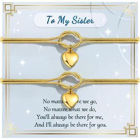 YELUWA 2 Pcs Sisters Gifts, Matching Love Knot Bracelets for Sisters Bestie Bff Mother Daughter Best Friend Friendship Bracelets Friendship Gifts for Women Friends in Saudi Arabia