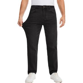 Men's Stretch Jeans Regular Fit Straight Leg Comfort Flex Classic Denim Pants in Saudi Arabia