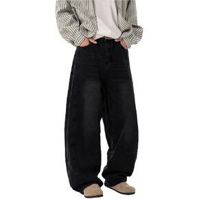 AIFARLD Mens Baggy Jeans Wide Leg Denim Pants Hip Hop Casual Loose Fit Long Trousers Streetwear Y2K in Saudi Arabia