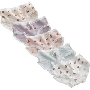 5 Packs Cute Bear Print Underwear for Women Cotton Kawaii Japanese Brief Panties in Saudi Arabia