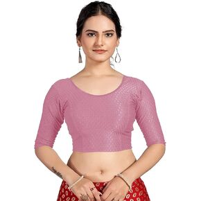 themilestocks Women's Blouses Readymade Gold Stretchable Saree Crop Top Choli Free Size in Saudi Arabia