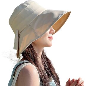 Womens Wide Brim Sun Hats,Sun Hat for Women UV Protection,Bow Knot Packable Bucket Cap for Fishing Beach Gardening Travel in Saudi Arabia
