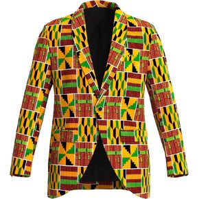 Xiaohuagua Men Suit Jacket Blazer Shawl Lapel One Button Slim Fit Long Sleeve Print Jacket Party Wedding in Saudi Arabia
