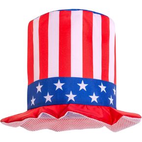 ALVOGIMOR Uncle Sam Patriotic Hat, American Flag Costume Accessories Top Hat, 4th of July Hats for Men Women in Saudi Arabia