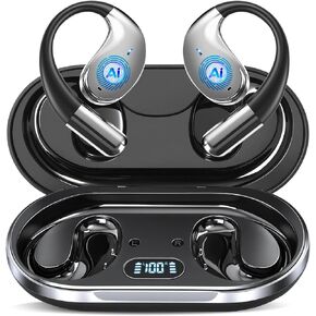 Wireless Earbuds Bluetooth Headphones 5.3 HiFi Stereo Earphones,Touch Control with LED Charging Case, IPX7 Waterproof, Deep Bass Sports Ear Buds with Built-in Mic Bone Conduction for Running in Saudi Arabia