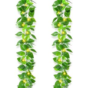 BLEUM CADE 2Pcs Fake Vines with Faux Pothos Leaves, Artificial Ivy Garland Fake Plants Greenery for Bedroom Living Room Office Wall Garden Wedding Party Indoor Outdoor Decor Aesthetic in Saudi Arabia