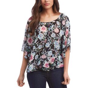 Karen Kane Flare Sleeve Top Floral Print XL in Saudi Arabia