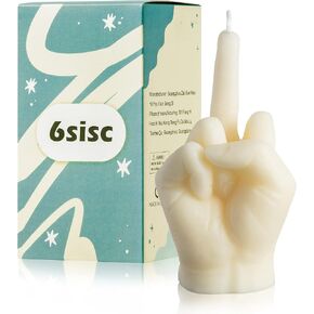 6sisc Middle Finger Scented Candle Danish Pastel Room Decor Aesthetic Pine Fragrance Soy Wax Aromatherapy Hand Gesture Candles Desk Statues Sculpture Ornaments Gift for House Bedroom Supplies Milky in Saudi Arabia