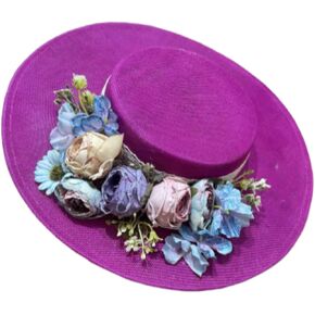 Women Victorian Tea Party Sun Hat Flowers Straw Hats Tea Party Wedding Hats Vintage Flowers Flat Wide Brim Straw Hat in Saudi Arabia