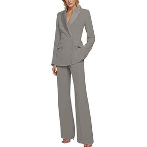 Double Breasted Womens Pant Suit Slim Fit Work Professional Business Suit Prom Party Tuxedos in Saudi Arabia