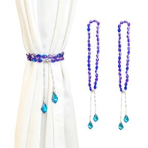 Magnetic Curtain Tiebacks, 2 Pack Colorful Crystal Curtain Drapery Holdbacks, Boho Curtain Ties for Home Office Decorative (Purple) in Saudi Arabia