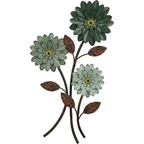 Xuhal Metal Flower Wall Art, 15.75 Inch Vintage Daisy Wall Decor, Not 3D, Flat Rustic Metal Floral Hanging Farmhouse Spring Leaf Sculpture for Living Room Bedroom Indoor Outdoor(Purple) in Saudi Arabia