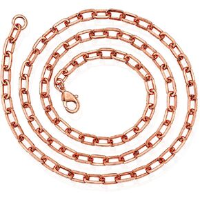 Pure Copper Chain Necklace for Men & Women, Cable Link Chain with Lobster Clasp, Minimalist Unisex Jewelry for Daily Wear in Kuwait