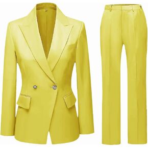 YUVUXE Women's Classic Fit Pink Solid Polyester Business Suit Set - Blazer & Pants - Working Women, Business Professionals in Saudi Arabia