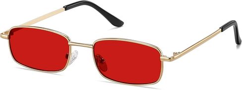 Small Y2k 90s Rectangle Sunglasses Womens Mens Trendy Retro Narrow Square Sun Glasses in Saudi Arabia