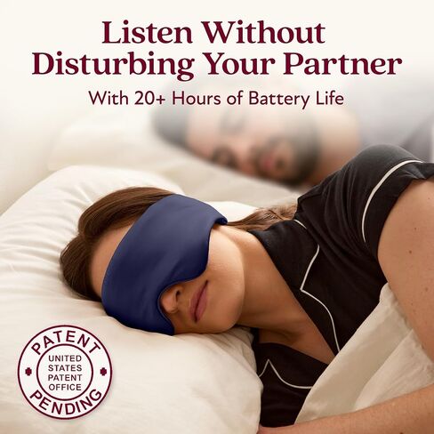 SilkSound 100% Mulberry Silk Bluetooth Sleep Mask, Skin-Friendly Sleeping Eyemask with Bluetooth Headphones, Sleep Gifts for Women, Silk Eyemask Headband Headphones for Sleeping Side Speakers in Saudi Arabia